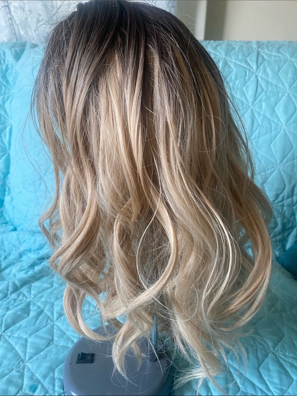 Blended Blonde Wavy Women’s Hairpiece - Natural-Look Synthetic Wig
